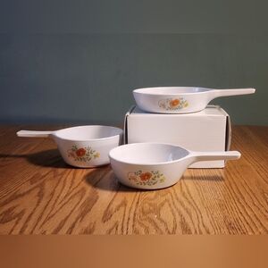 Corning Ware Pots & Skillet Vintage RARE Set Of 3 DURABLE NONTOXIC